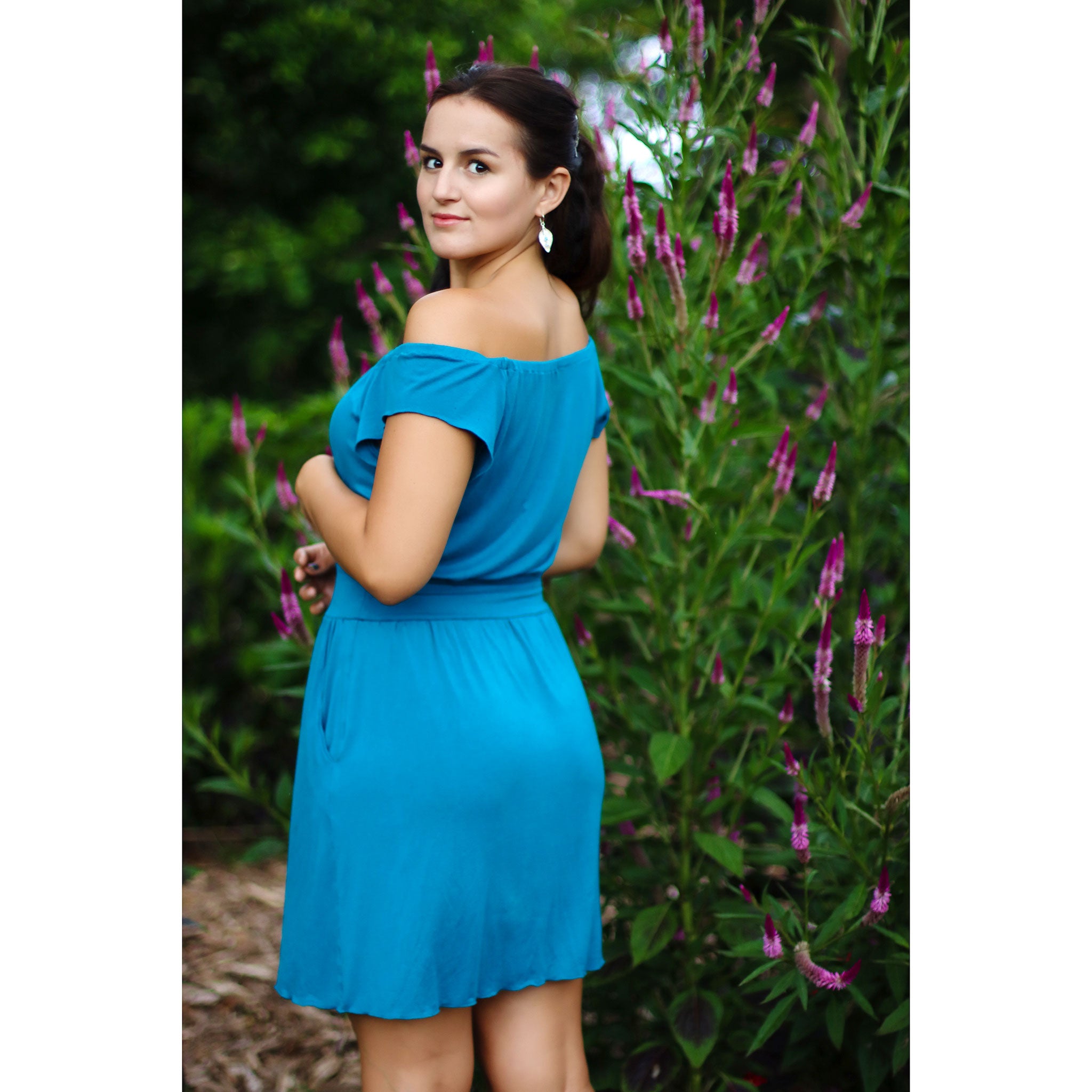 Pocket Dress in Green Teal
