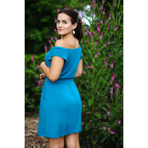 Pocket Dress in Green Teal