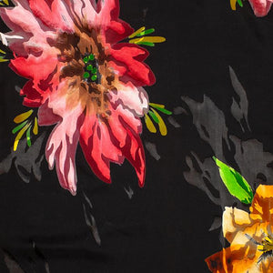 Burgundy and Gold Floral Devore